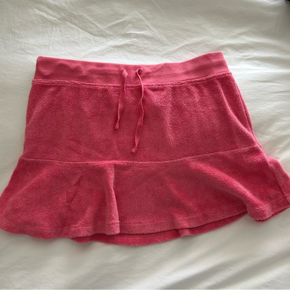 Pink terry cloth skirt